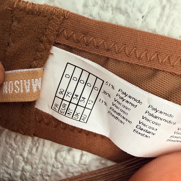 BNWT Maison Lejaby Paris Brown Ombrage M0015 - Cocoa Lace Bra 34D - Picture 7 of 10